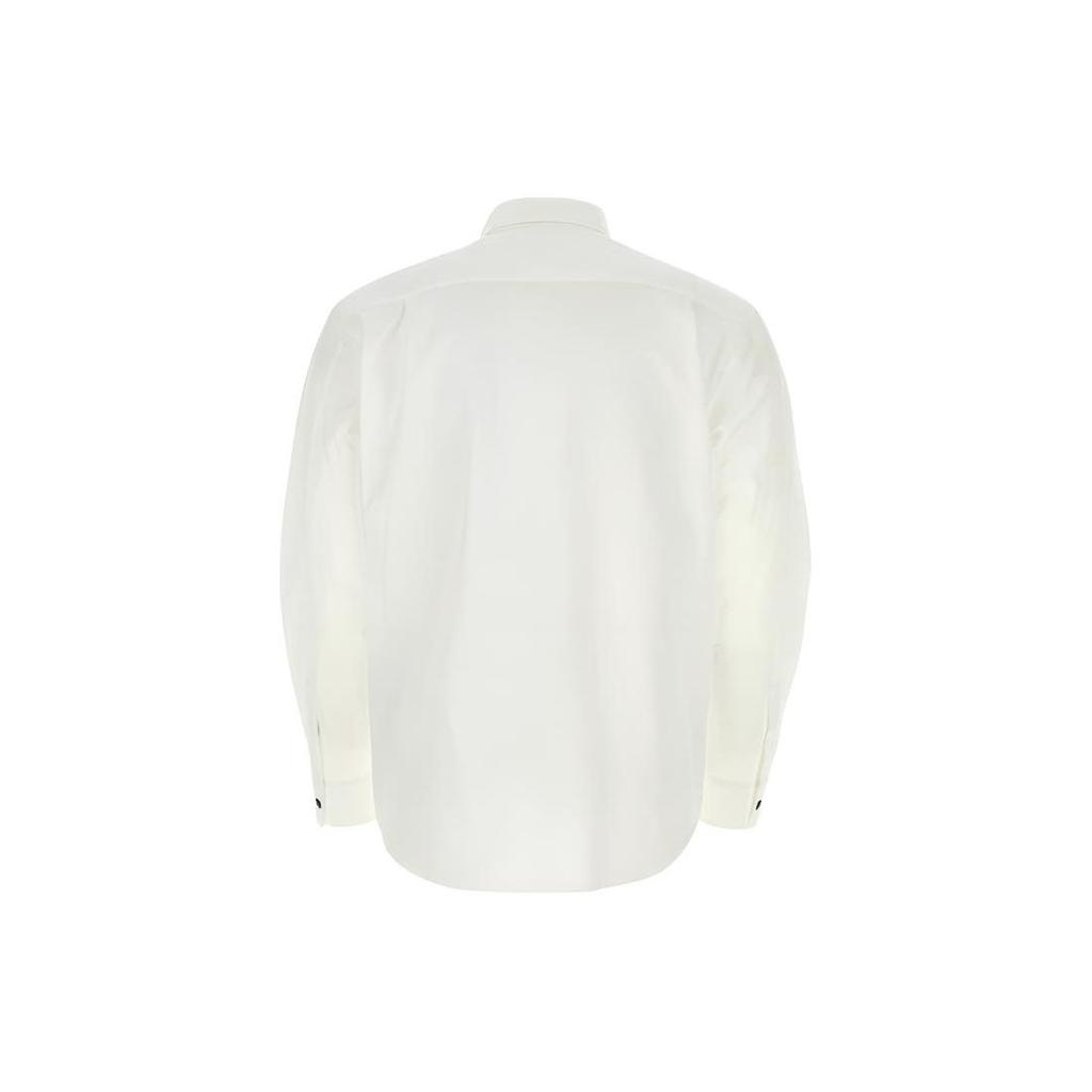 STONE ISLAND Button-Down Collar Letter Print Long Sleeve Shirt Men Shirts White 801511701-V0001