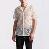 Men's Lace Short Sleeve Shirt Summer Casual Breathable Tops Fashionable Hundred Men's Tops