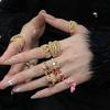 Full Of Diamonds, Zircon Light Luxury, High-End Open Ring, Antique Retro Index Finger Ring, Women'S Gold Ring.