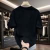 Mens Loose Fit Cotton T-Shirt With Geometric Print Casual Short Sleeve Top Youth Fashion