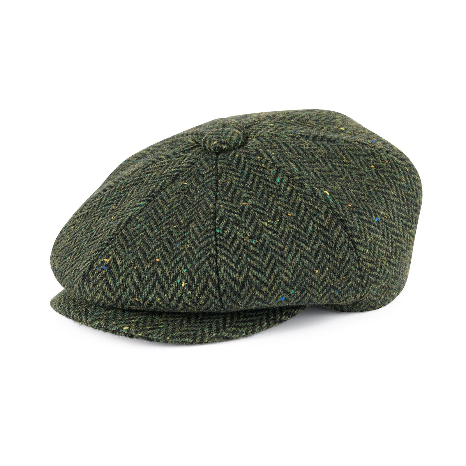 Feinion Heren Wolmix Newsboy Cap 8 Panelen Ivy Tweed Cabbie Voorste Drukknop Klep Platte Pet Ierse Cabbie Pet 57 gray