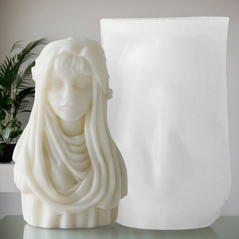 Porträt Kerzenform Wiederverwendbare Mädchenförmige Silikonform Handwerk Kerzenherstellung Zubehör Desktop Dekor Herstellungszubehör Für