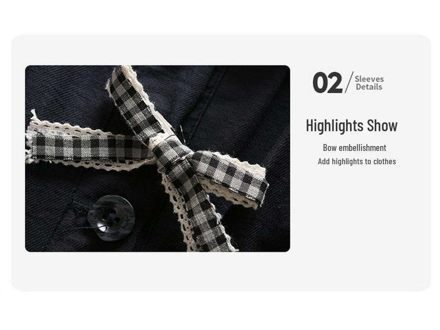 Girls' Korean Style Jacket with Bow - 2025 Spring/Autumn Lightweight Fashion Top