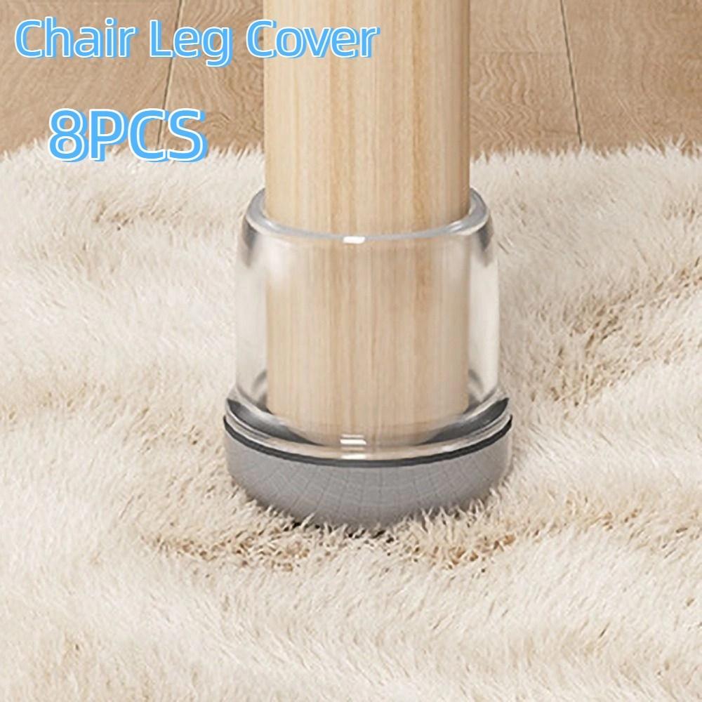 8 Pcs Wear-resistant Furniture Feet Pad Resilient Chair Leg Cover Chair Leg Silent Mat  Table