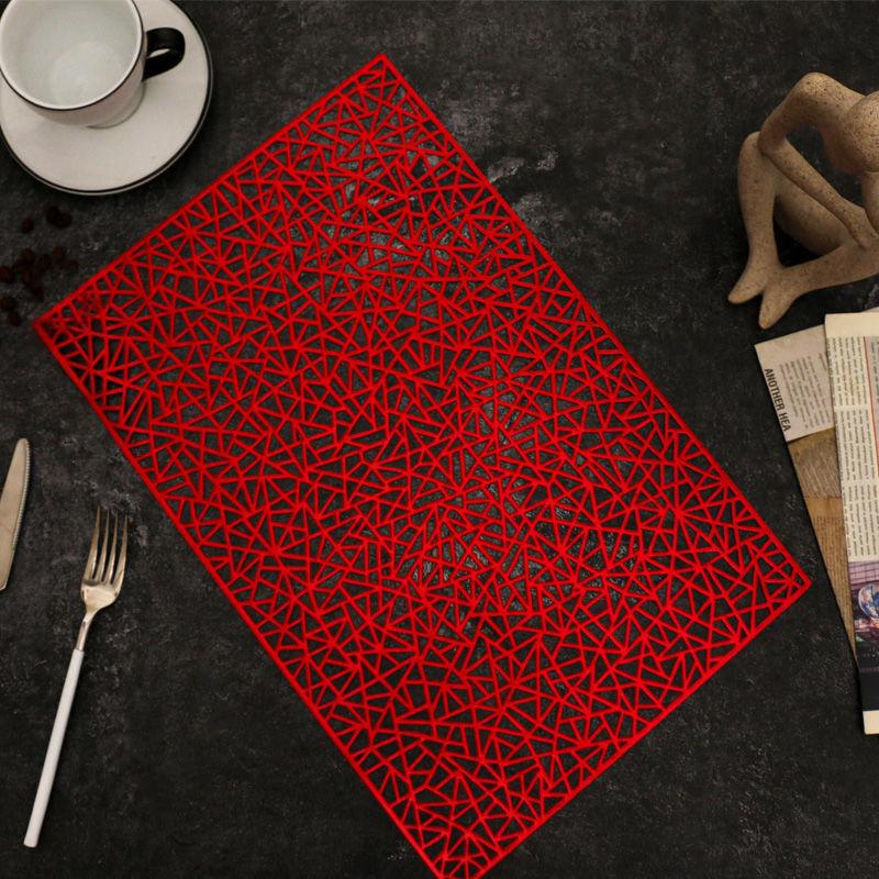 Table Mat Heat-resistant and Heat-resistant Home Decoration Mat Dining Table Bowl Mat Cup Mat Rectangular PVC