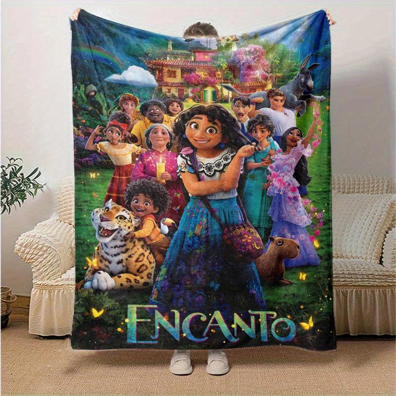 1pc Encanto Movie Poster Inspired Cartoon Blanket, Colorful Home Decorative Throw Blankets for Friends and Family, Perfect Gift for Family R