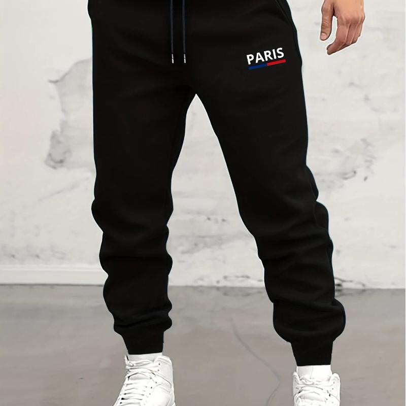 Trendy Pattern Print Drawstring Sweatpants Loose Fit Pants Men's Casual Slightly Stretch Joggers For Spring Autumn Running Jogging