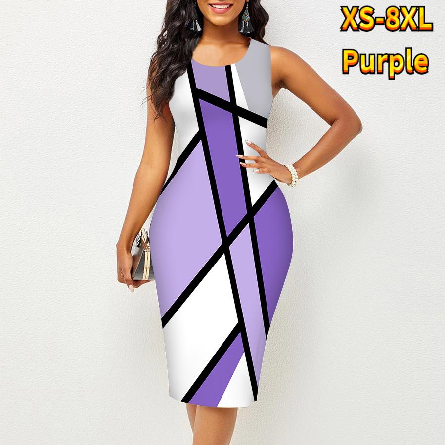 Women's Dress Sling SummerOblique Stripe Print Dresses Tight Sleeveless Slim Fit Sexy Fashion Top Clothing