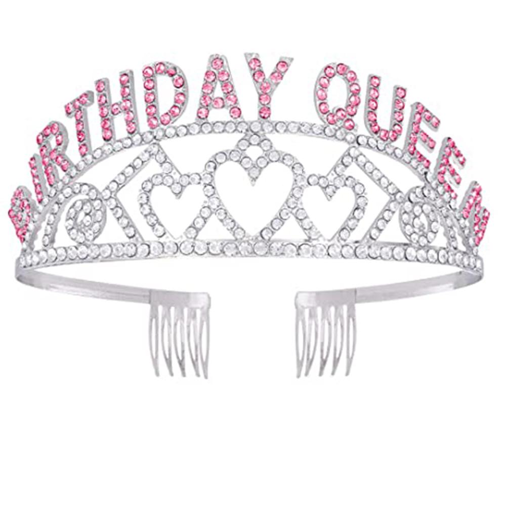 Rhinestone BIRTHDAY QUEEN GIRL Queen Princess Love Birthday Crown Party Supplies