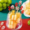 100Pcs Christmas Fruit Skewer Toothpick Xmas Tree Snowflake Santa Disposable Cake Food Cocktail Picks Sticks New Year Decor