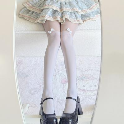Sweet And Cute Cat Stockings Female Pure Desire Wind Lolita Spliced White Silk Base Pantyhose High Appearance Forest System