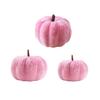 3Pcs Velvety Pumpkin Decoration Artificial Pumpkins For Halloween Christmas Thanksgiving Indoor and Outdoor Decoration