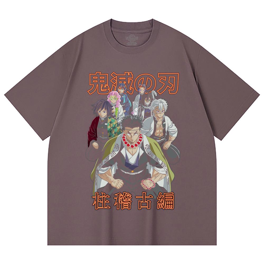 230 Gsm 100% Cotton Demon Slayer V22 Hashiras Print Unisex Heavy Cotton T Shirt