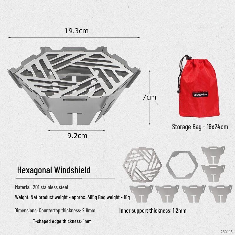 ZISIZ Portable Camping Stove Windshield