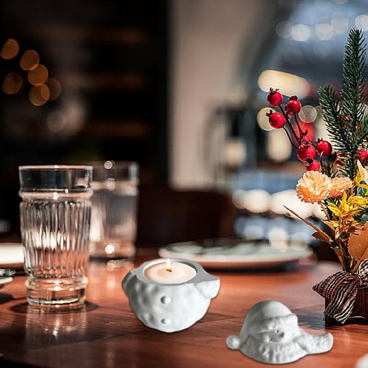 Snowman Shaped Concrete Jar Silicone Molds Snowman Candle Cup Silicone Molds for Epoxy Resin Cement Candle Holder