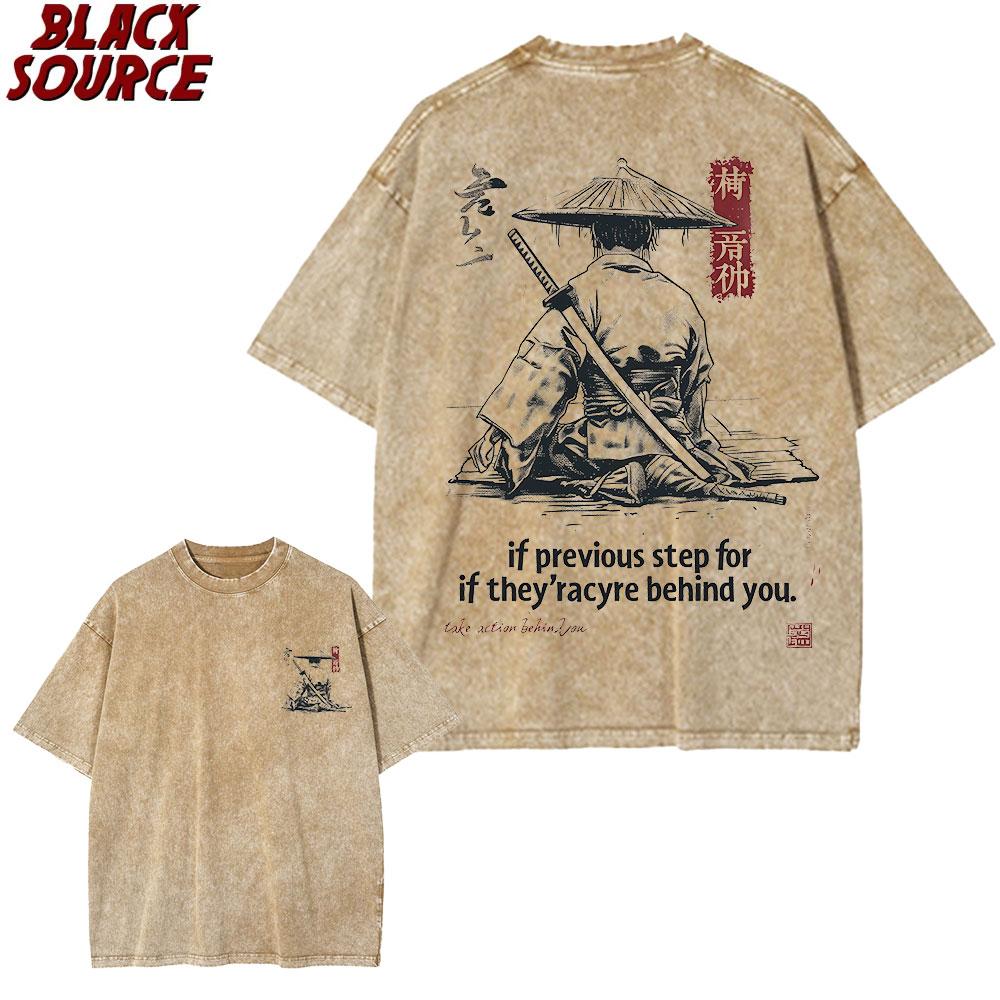 

T Anime Samurai Tokyo Warrior Cotton Men Woment Tshirt Summer Autumn Daily Outdoor Sports Casual Loose Street Short S
