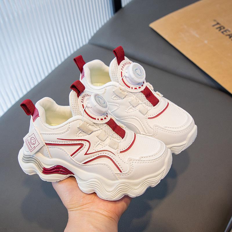 

Solid bottom girls leather shoes 2025 spring and autumn new children s little white shoes soft sole boys waterproof leisure sports 37