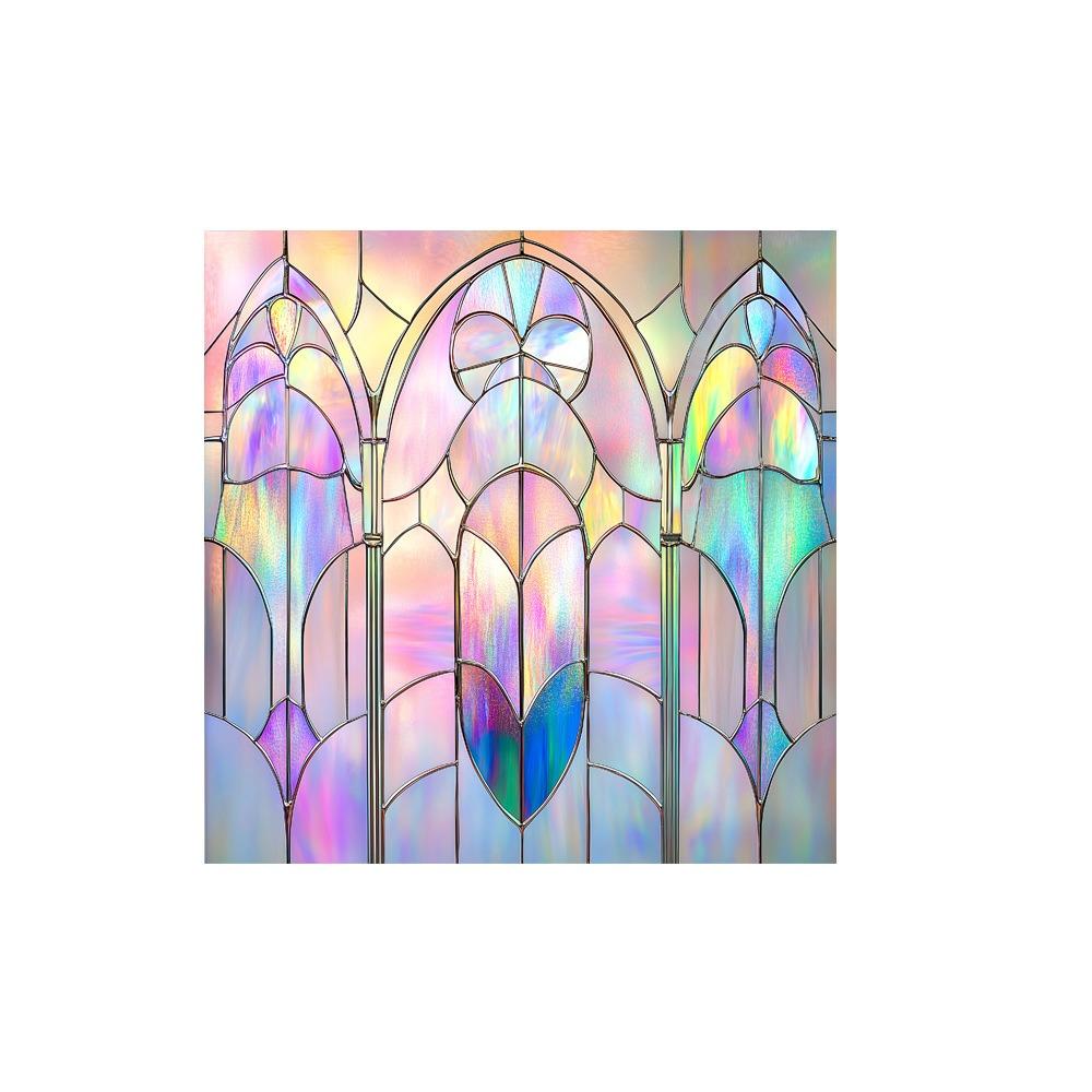 Floral Pattern Static Window Stickers Glass Block Design Decorative Sticker  Home Decoration