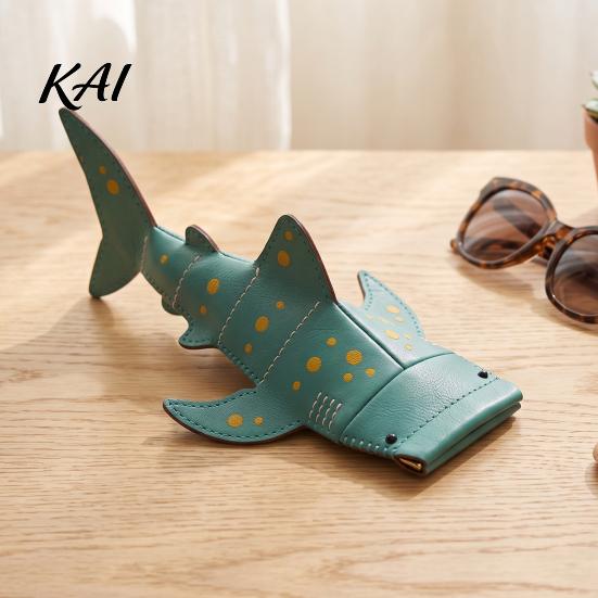 Duurzame Lensbeschermer Haaienshark Zonnebrilhoesje, Creatieve Faux Leren Etui, Brilhoesje Draagbare Brilhouders voor Kinderen Studenten,