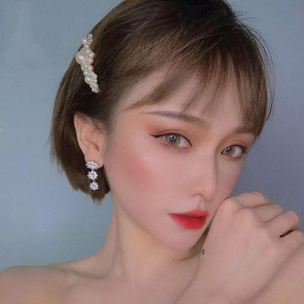 Sunflower Earrings with Sparkling Moissanite Long Drop Dangle Earrings for Women Elegant Fashion Jewelry