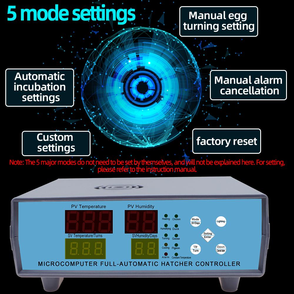 XM-18K-2 Äggkläckare Kontrollenhet Digital Automatisk Termostatkontroller Kläckeri Maskin Temperatur Fuktighetskontroller