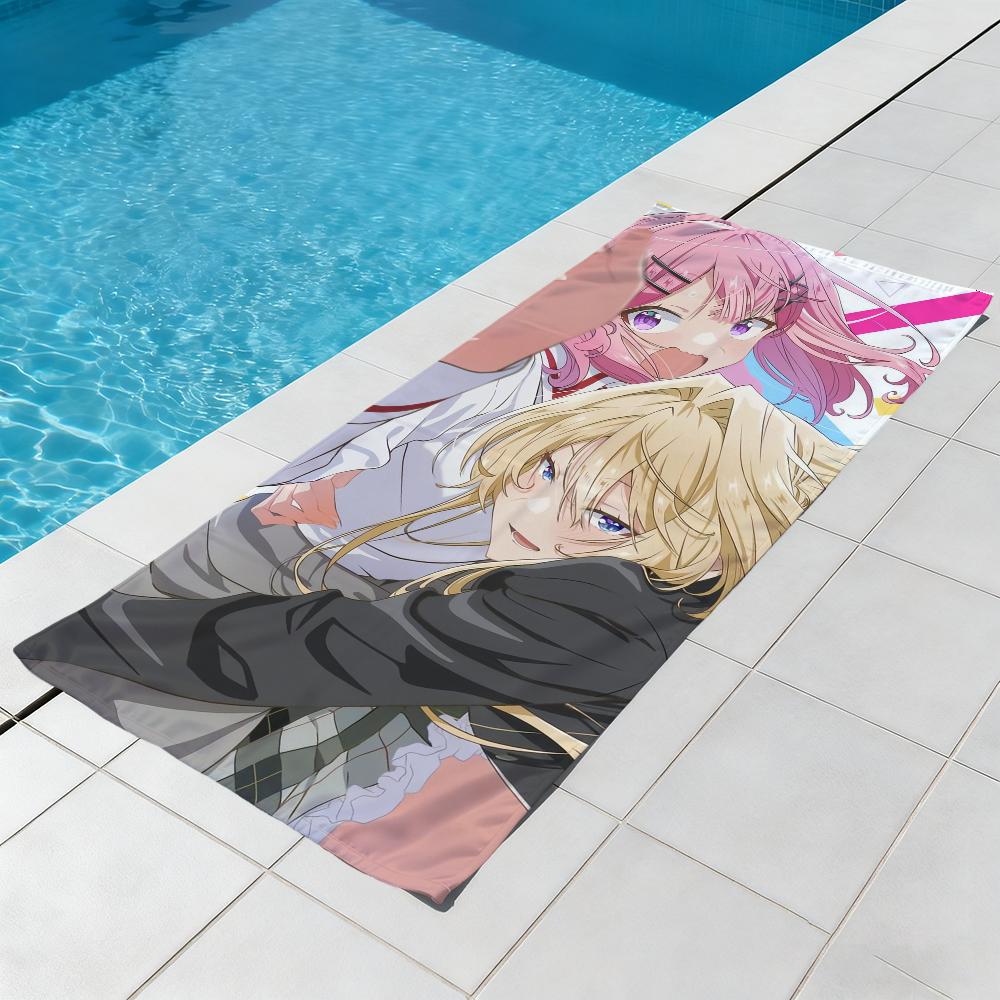 W-watanare Renako anime Amaori Ajisai Sena Towel Beach Quick Dry Soft Pool Towels Gift for Travel Gym Shower Camping sports