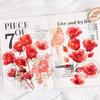 Yuezhen Rainbow Rose Large Journal Waterproof Vintage Floral PET Sticker Pack