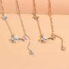 Butterfly tassel necklace femininity versatile ins style fashion design sense flash diamond accessories women