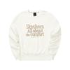 American Vintage Letter Print Loose Versatile Round Neck Pullover Long Sleeve Sweatshirt Women Sweatshirt Off-White L324W049-0074