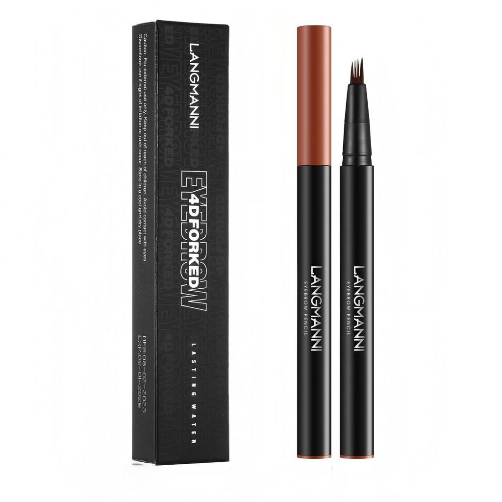 Langmanni Three-color Four-claw Eyebrow Pencil Three-dimensional Natural Not Easy To Smudge Lasting Smooth