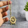 Ship Wheel Keychain Gold Finish Necklace Pendant Vintage Nautical Jewelry Captain