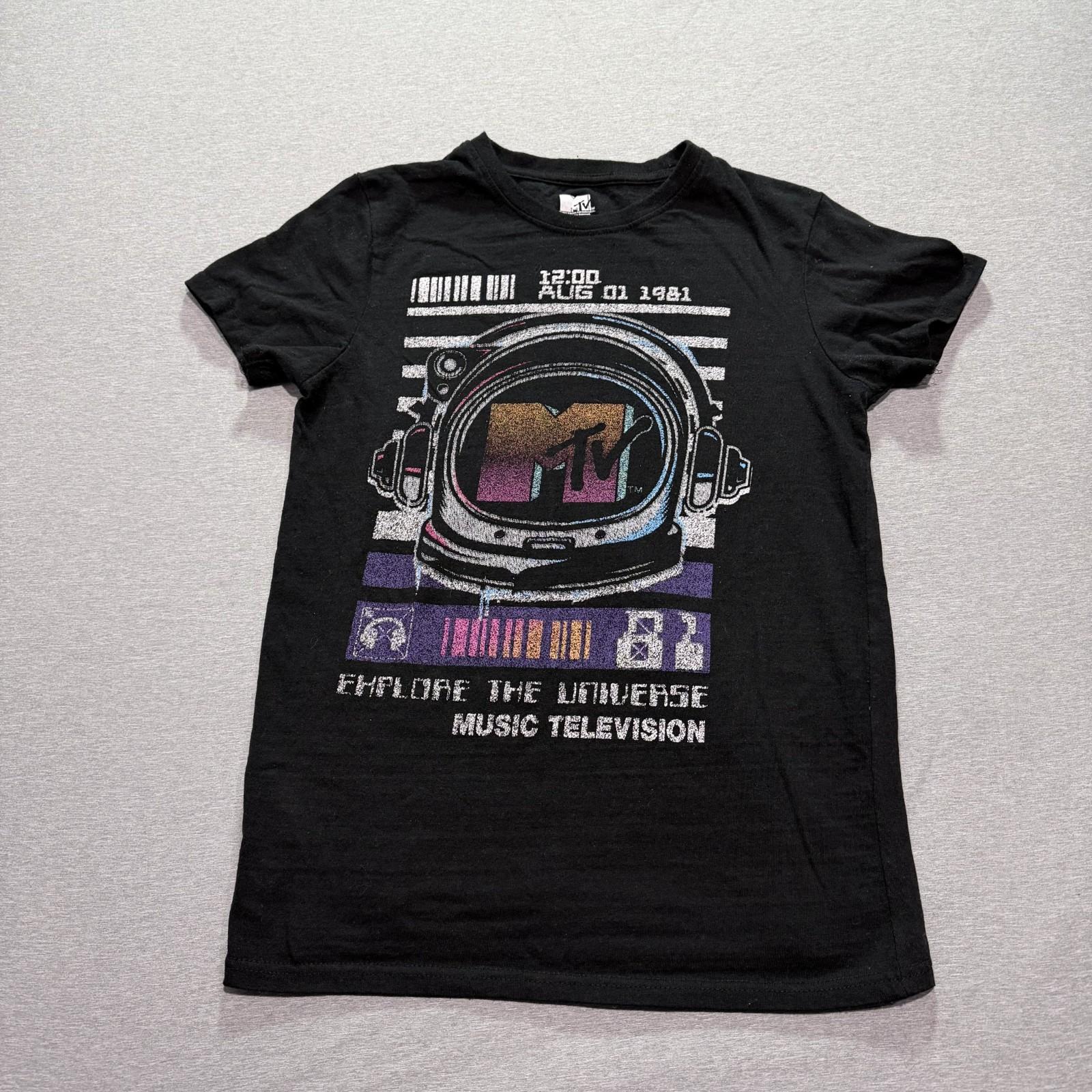 Mtv T Shirt Women s Small Graphic Print Logo Lounge Black Tee XXXXL