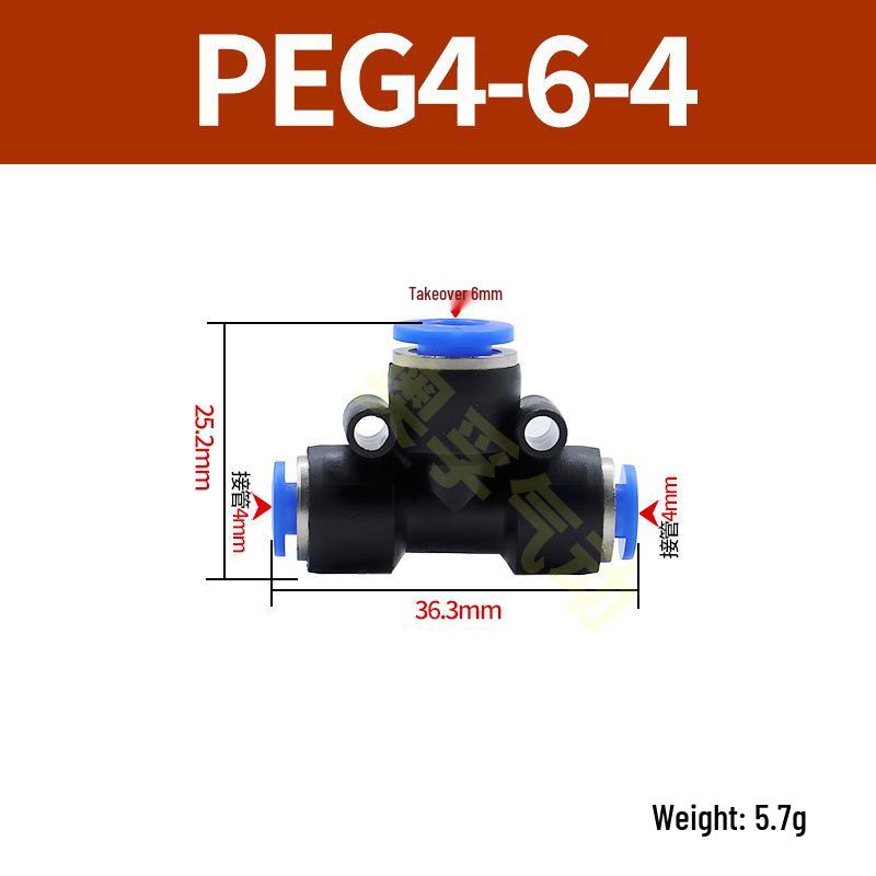 Pneumatická T-redukce rychlospojka pro PE trubky (4-14 mm)