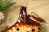 TNG Ocarina [AltoCAC  12-Hole  Emerald  Kiln-Change Glaze] High-Quality Ocarina for Tube Play (Includes Strap) Glazed Finish with Ocean Wave Pattern
