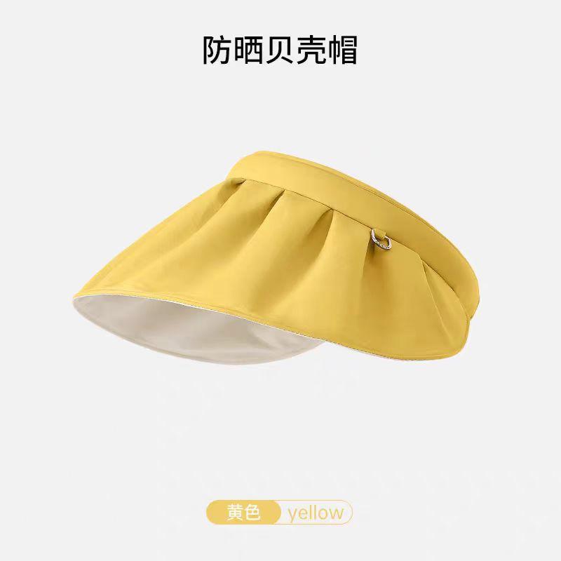 Sunscreen Hat Women's Summer Sunshade UV Protection Shell Headband Empty Top Face Cover Big Eaves Cycling Summer Sun Hat