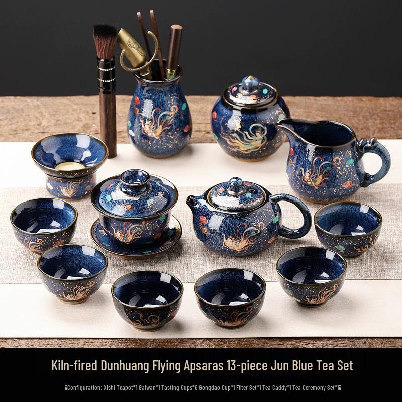 Dunhuang Creative Flying Apsaras Kiln Tea Set - Home & Office Gift Box