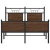 Bed Frame Without Mattress Brown Oak Look 120 X 200 Cm Wood Based Material