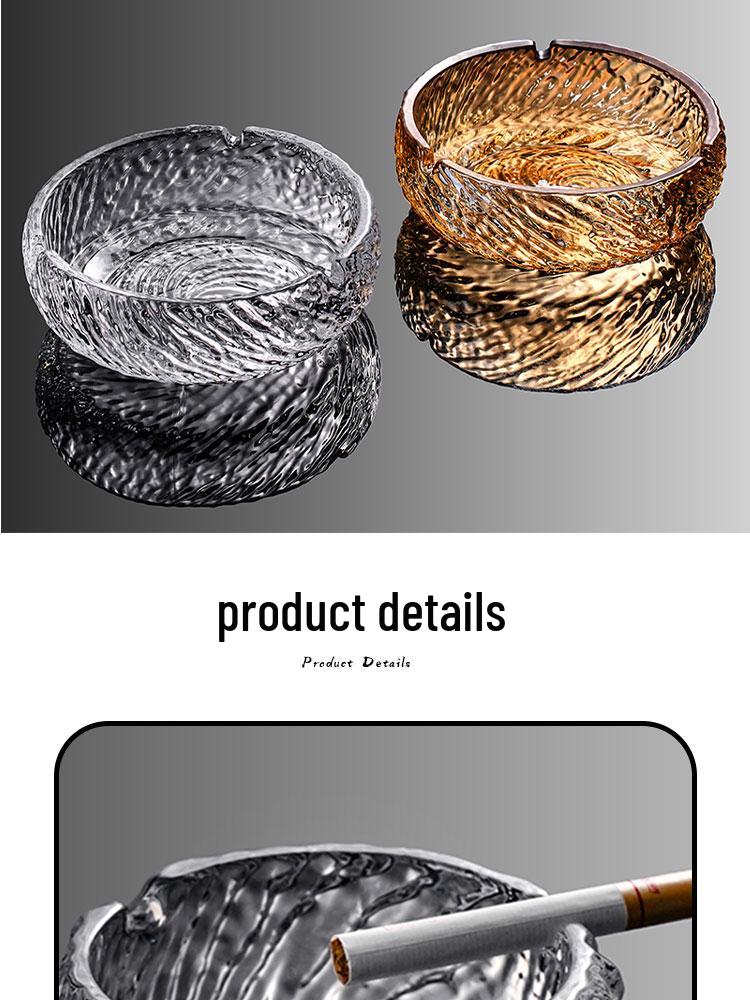 High-End Glass Ashtray for Home, Office & Car - Stylish & Creative Design