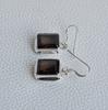 Smoky Topaz Earrings, Baguette 925 Sterling Silver Earring, Capricorn Birthstone