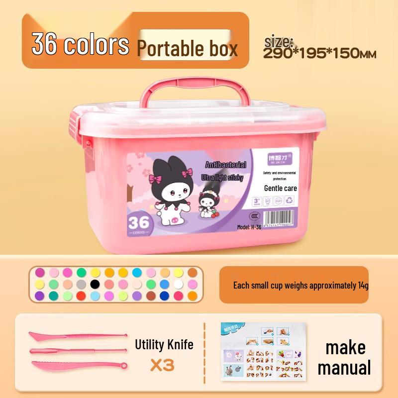 Odorless Food-Grade Clay Modeling Dough for Kids - 24 and 36 Color Sets