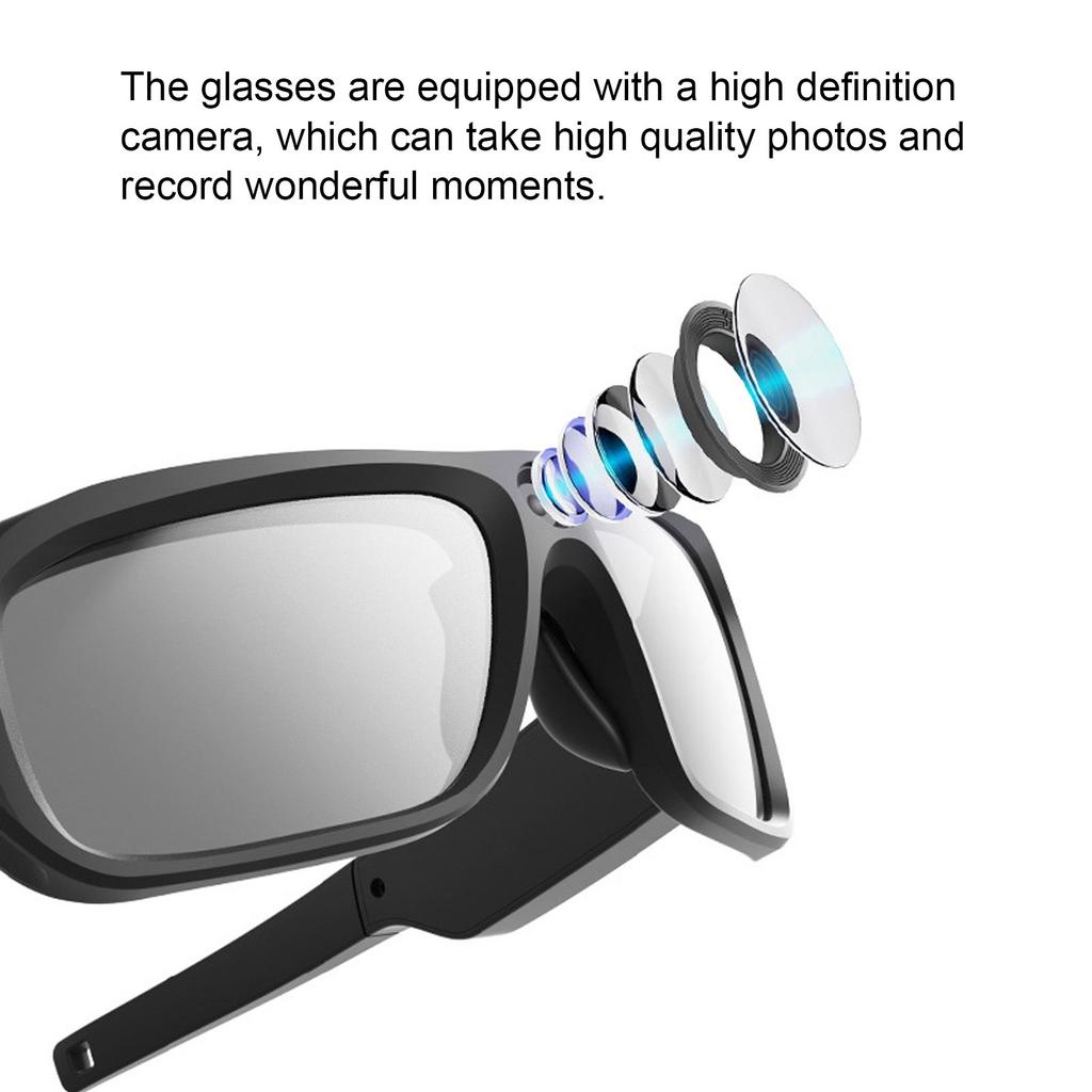 Camera Glasses 4K HD Smart Video Recording Sunglasses with 4 Pairs of Lenses for Hiking Cycling Riding