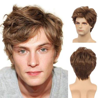 Men's Brown Short Curly Hair