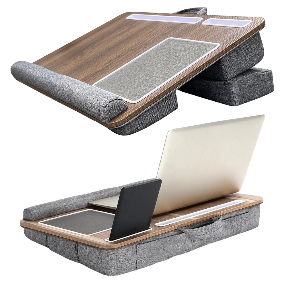 Portable Lap Laptop Desk with Pillow Cushion Laptop Lap Table with Mouse Pad and Phone Holder Fits Up To 17.3 Inches Laptop