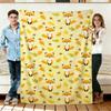 Fox and Leaf Flannel Blanket Soft Cozy Throws Napping Travel Use