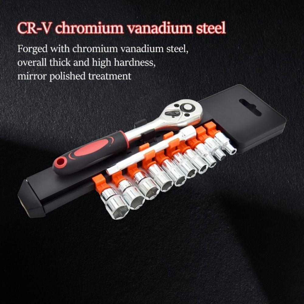 12Pcs/Set Reversible 1/4"Drive Wrench Tool Kit 4-13mm Automotive Repair Tool Set  Motorcycle