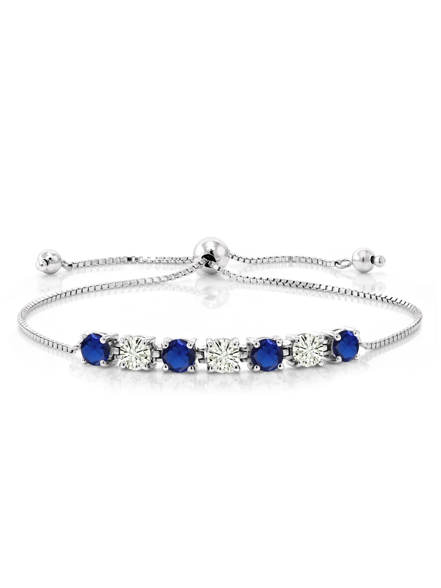 

Blue Sapphire Tennis Bracelet -925 Sterling Silver