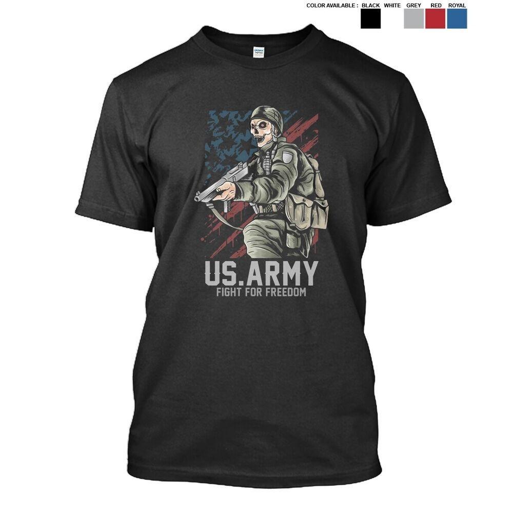 US Army Fight Freedom with Skull Soldier Pro Unisex T-shirt S