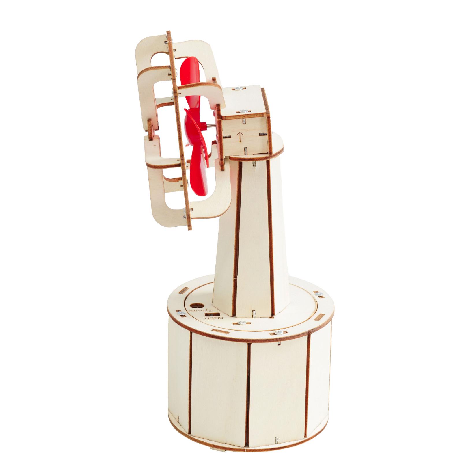 DIY Voice-Activated Fan Kit for Students: Wooden Science Experiment & Education Aid