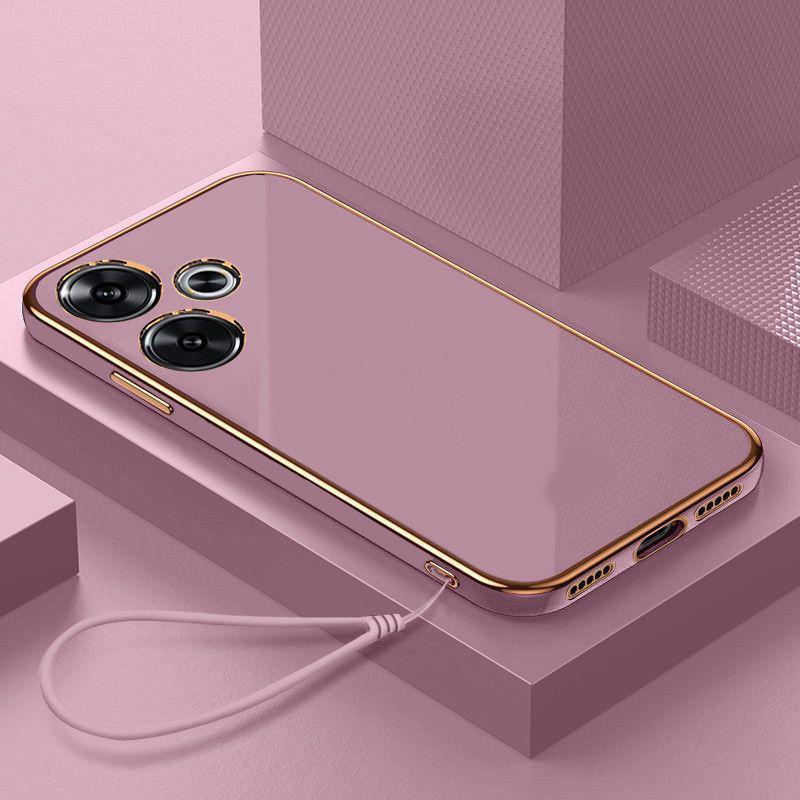 For Xiaomi Redmi Turbo 3 Case Redmi Turbo3 Phone Case Straight edge electroplate Plating ShockProof Silicone Back Soft Cover