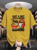 Unisex Crew Neck Tee Cute Boy Loving Raunisex Gaming Graphic Print Soft Cotton Loose Breathable Short Sleeve Summer Casual Street Tops